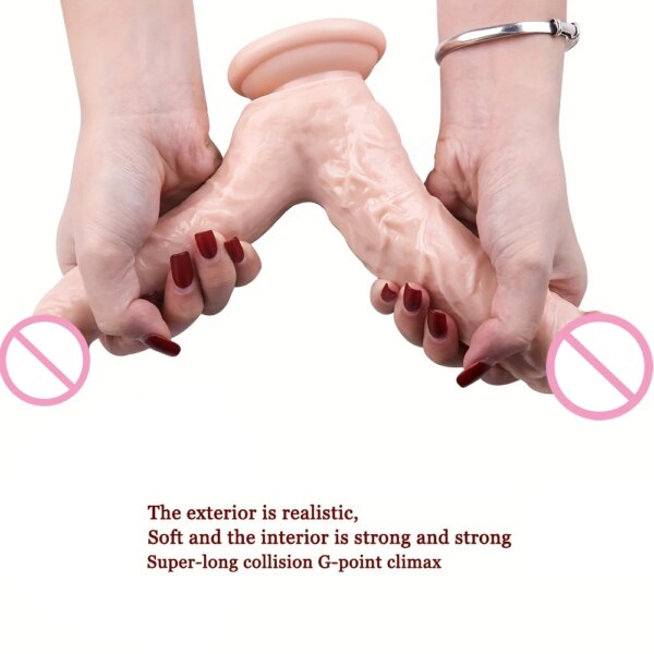 Gode double éducatif avec ventouse pour femme, gros pénis réaliste, plug anal, vagin, anal, jouets sexuels pour adultes, Lexbian, 18 + – Image 4
