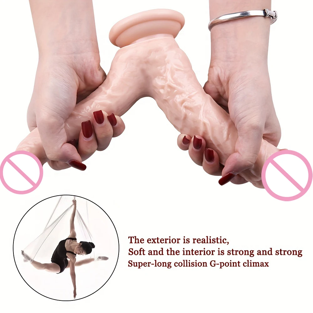 Gode double éducatif avec ventouse pour femme, gros pénis réaliste, plug anal, vagin, anal, jouets sexuels pour adultes, Lexbian, 18 +