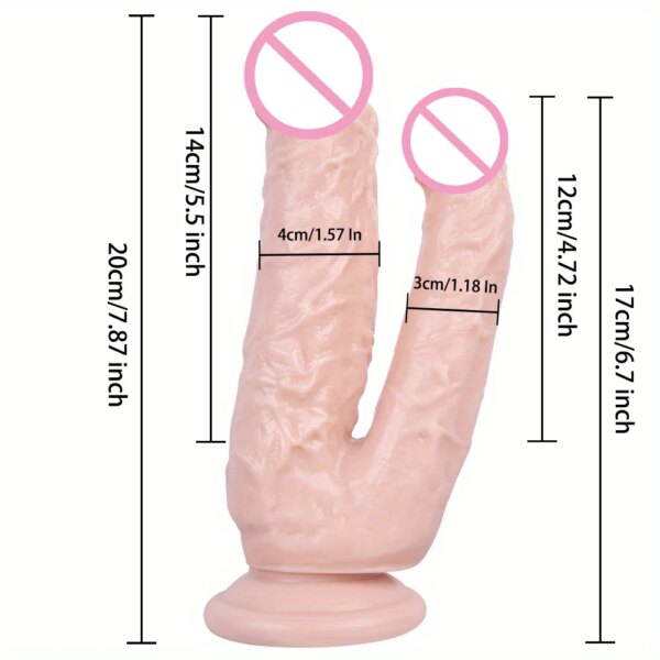 Gode double éducatif avec ventouse pour femme, gros pénis réaliste, plug anal, vagin, anal, jouets sexuels pour adultes, Lexbian, 18 + – Image 6