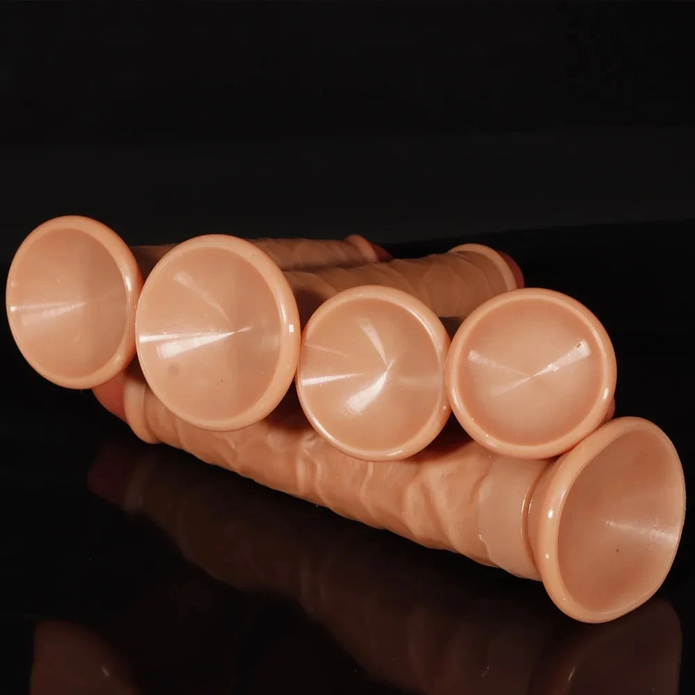 Gode en silicone double couche réaliste pour femmes et hommes, faux pénis long, plug anal, jouets sexuels pour adultes, vagin, outils de massage anal, 5 Tan
