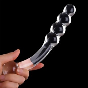 Gode en verre Pyrex pour femme, faux pénis, perles anales en cristal, plug anal, masseur de prostate, point G, jouets de masturbation, 195x33mm