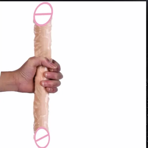 Godemiché Long à Double Tête et Gros Pénis pour Adulte, Plug Anal Éducatif, Jouet pour Femme, Lesbienne, 18 – Image 2