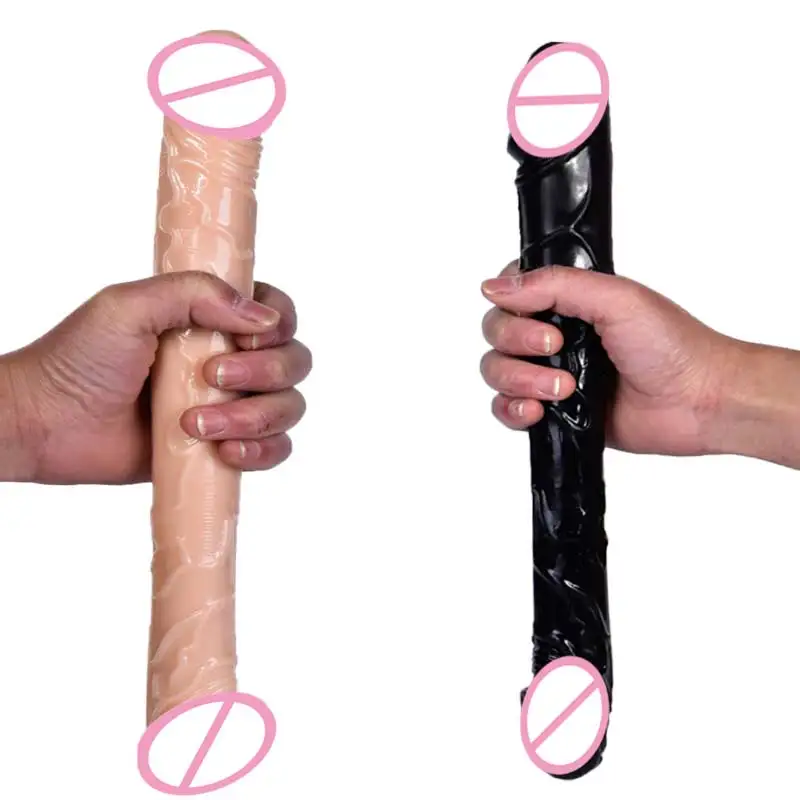 Godemiché Long à Double Tête et Gros Pénis pour Adulte, Plug Anal Éducatif, Jouet pour Femme, Lesbienne, 18