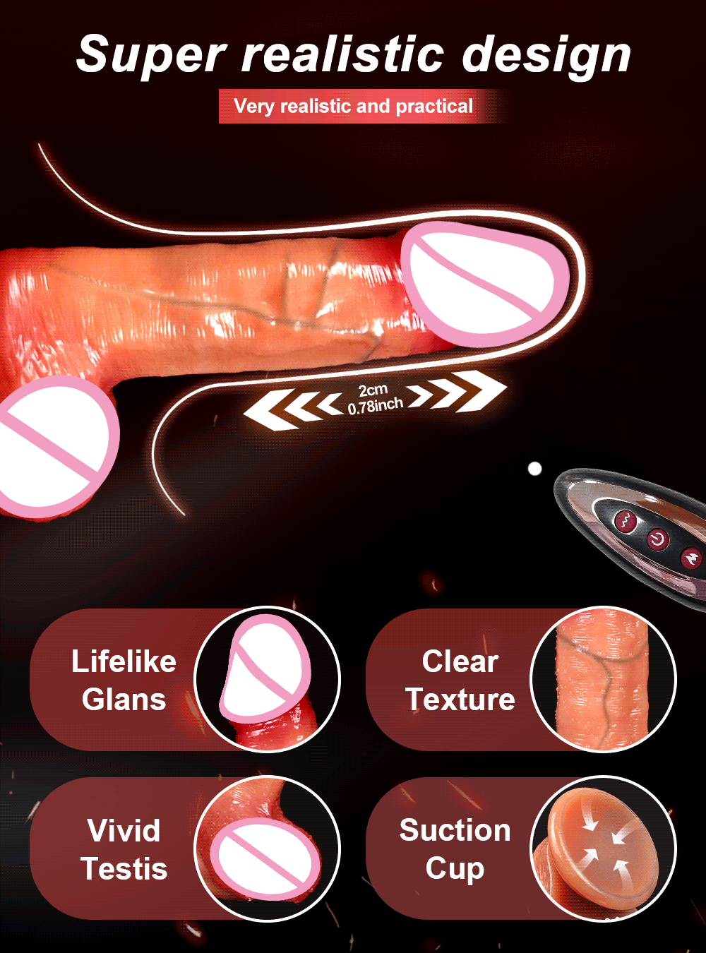 Vibromasseur télescopique pour femme, gros pénis, gode réaliste, prise anale avec poussée chauffante, jouets sexuels pour adultes, UNIS isseur féminin