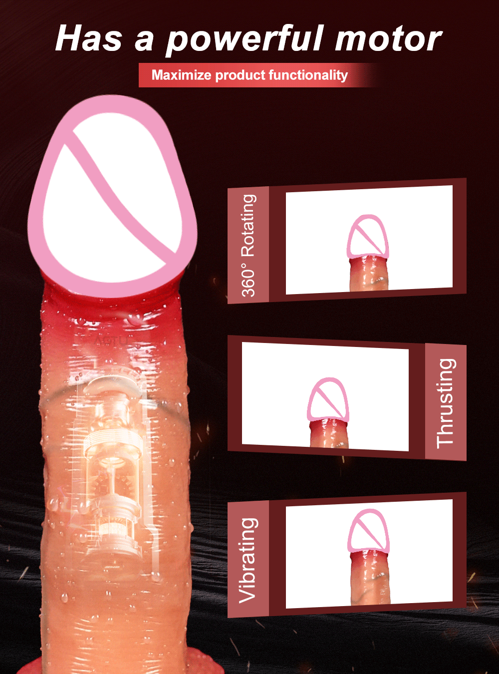 Vibromasseur télescopique pour femme, gros pénis, gode réaliste, prise anale avec poussée chauffante, jouets sexuels pour adultes, UNIS isseur féminin