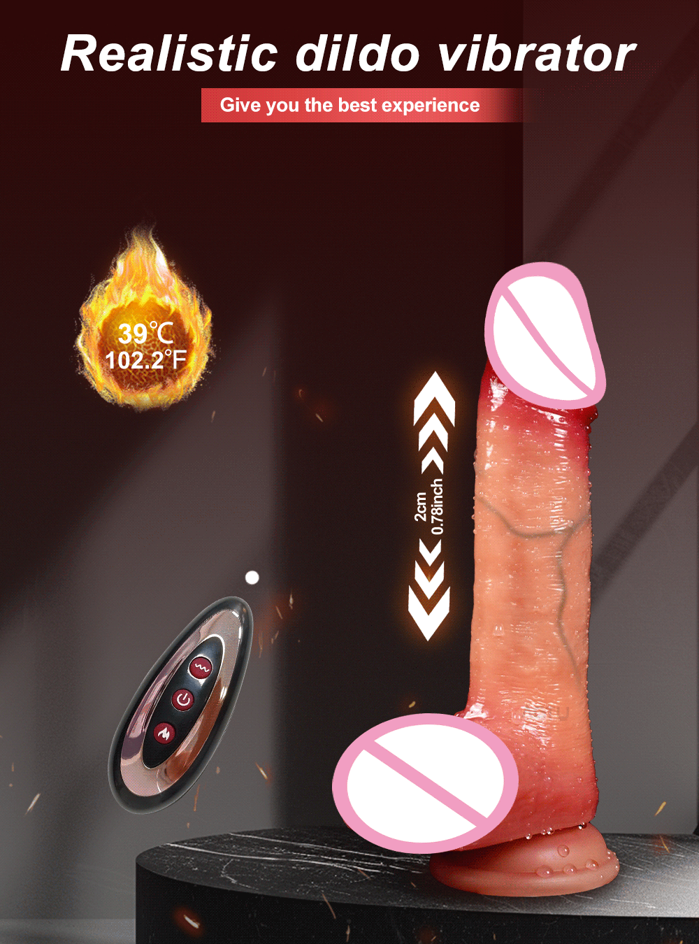 Vibromasseur télescopique pour femme, gros pénis, gode réaliste, prise anale avec poussée chauffante, jouets sexuels pour adultes, UNIS isseur féminin
