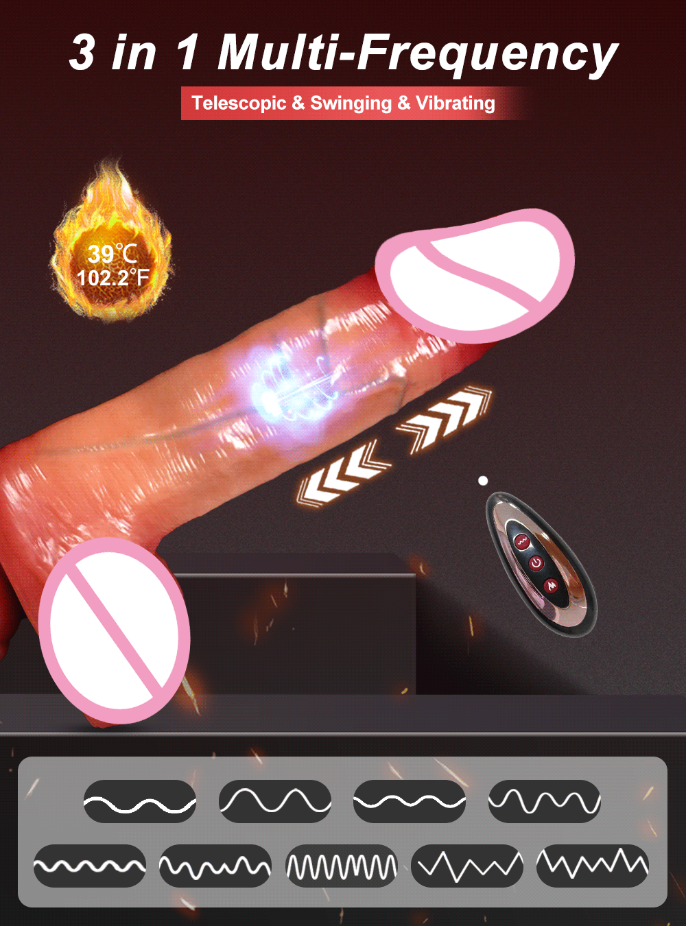Vibromasseur télescopique pour femme, gros pénis, gode réaliste, prise anale avec poussée chauffante, jouets sexuels pour adultes, UNIS isseur féminin