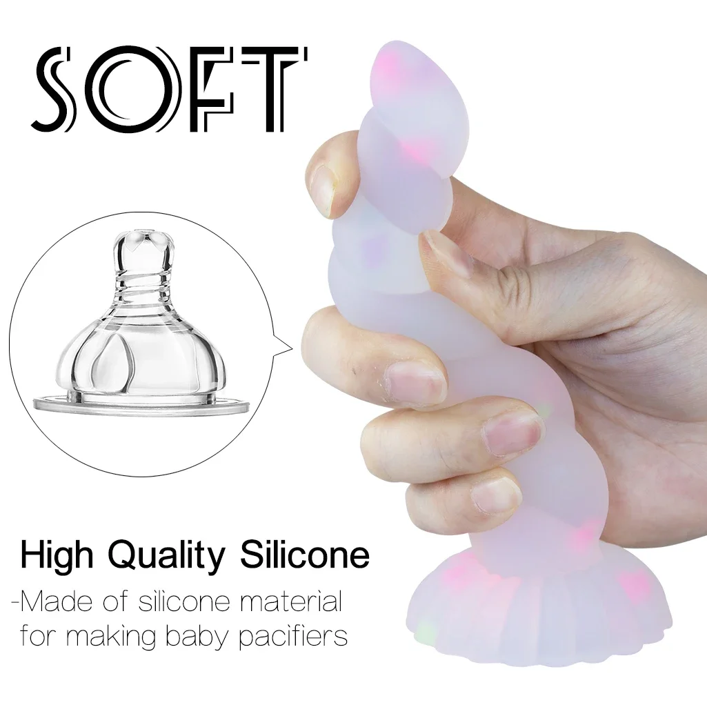 Godemiché en Silicone Doux et Mignon pour Femme, Pénis Réaliste avec Ventouse, Jouet Éducatif Sexy pour Fille