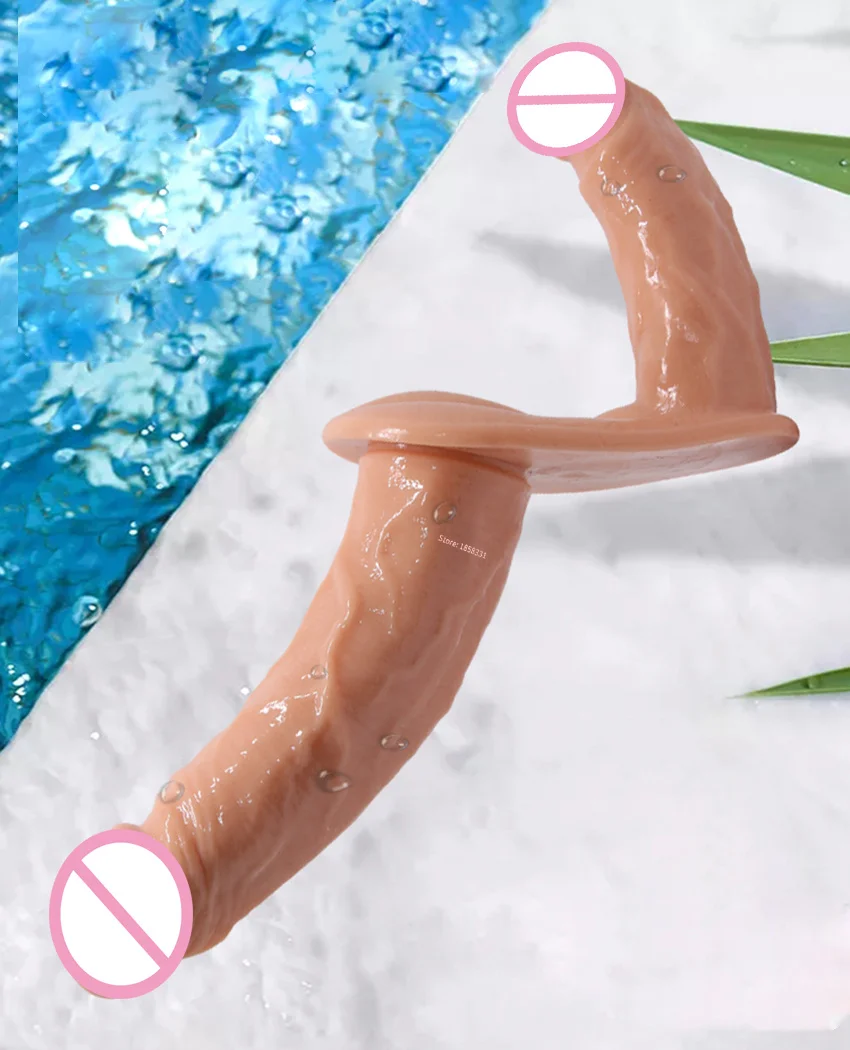 Gode à double pénétration pour femmes lesbiennes, jouet sexy pour cheville, sangle sans bretelles, gode point G, pénis à deux extrémités, couple
