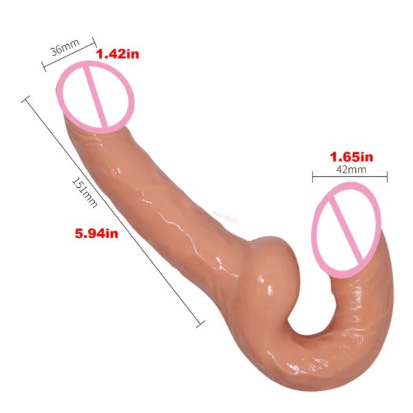 Gode à double pénétration pour femmes lesbiennes, jouet sexy pour cheville, sangle sans bretelles, gode point G, pénis à deux extrémités, couple – Image 5