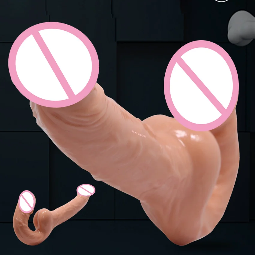 Gode à double pénétration pour femmes lesbiennes, jouet sexy pour cheville, sangle sans bretelles, gode point G, pénis à deux extrémités, couple