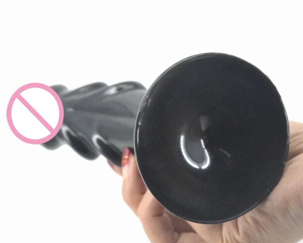 FAAK-Godemiché courbé pour chien, fausse bite nervurée, forte aspiration, stimulation extrême du point G, jouets sexuels pour femmes – Image 4