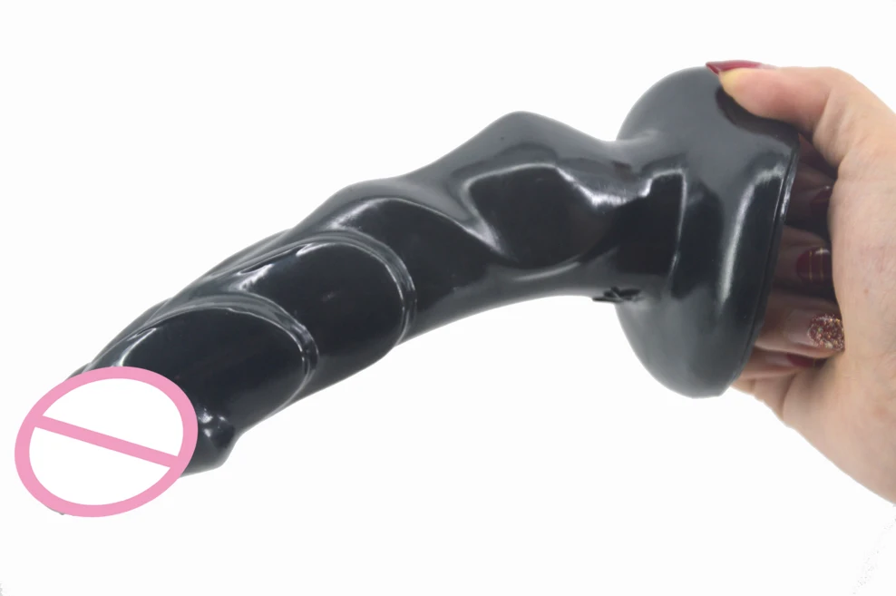 FAAK-Godemiché courbé pour chien, fausse bite nervurée, forte aspiration, stimulation extrême du point G, jouets sexuels pour femmes