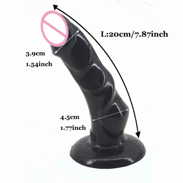 FAAK-Godemiché courbé pour chien, fausse bite nervurée, forte aspiration, stimulation extrême du point G, jouets sexuels pour femmes – Image 2