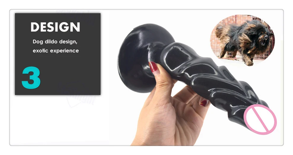 FAAK-Godemiché courbé pour chien, fausse bite nervurée, forte aspiration, stimulation extrême du point G, jouets sexuels pour femmes