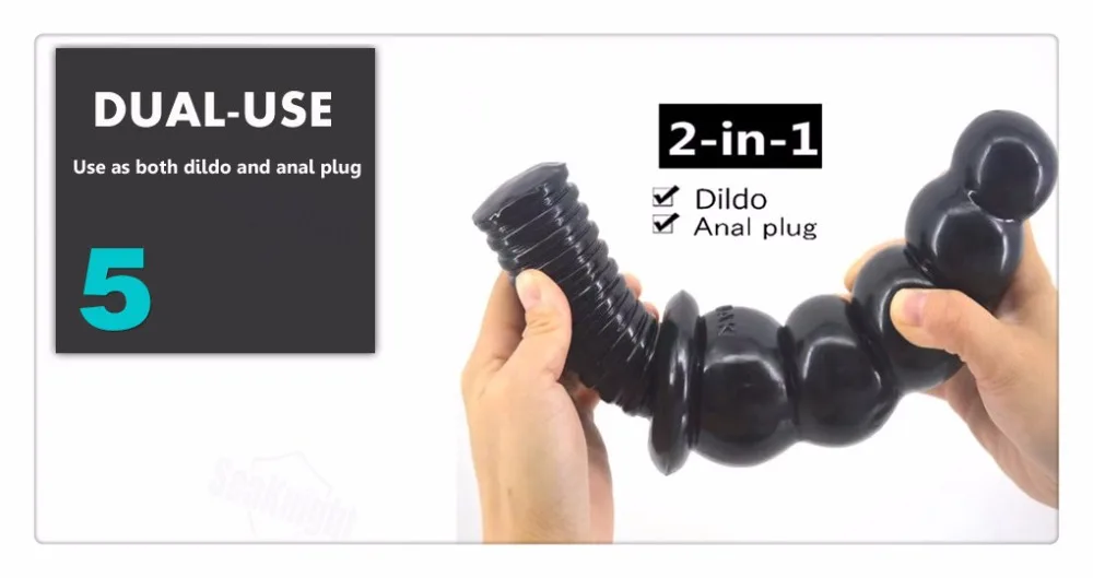 FAAK-Jouets Sexuels Anaux, Gros Gode avec Perles, Poignée à Vis, Énorme Pénis de 2.36 Pouces d'Épaisseur et 11.2 Pouces de Long
