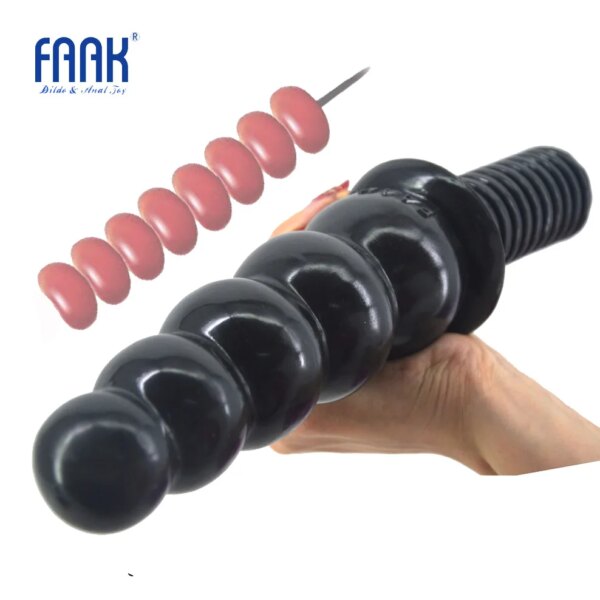 FAAK-Jouets Sexuels Anaux, Gros Gode avec Perles, Poignée à Vis, Énorme Pénis de 2.36 Pouces d'Épaisseur et 11.2 Pouces de Long – Image 2