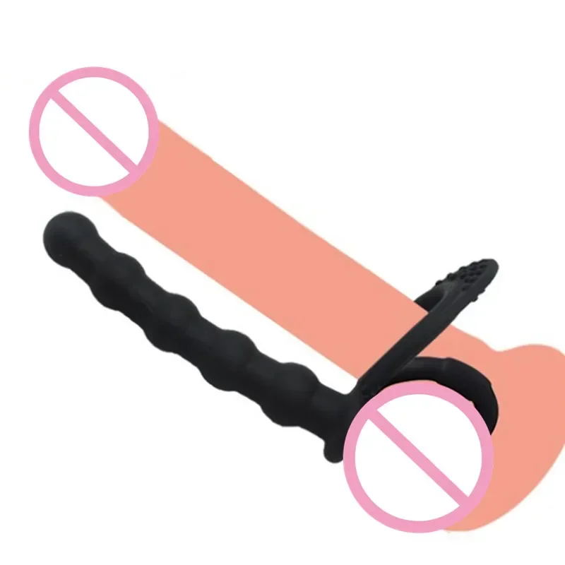 Plug anal en silicone double pénétration pour couples, gode, vibromasseur de pénis, jouets sexuels, stimulateur de vagin, mastjaune, plug anal, sex-shop