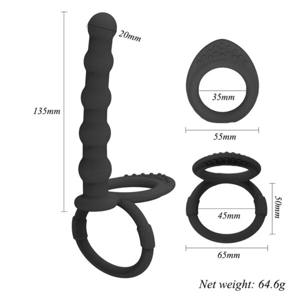 Plug anal en silicone double pénétration pour couples, gode, vibromasseur de pénis, jouets sexuels, stimulateur de vagin, mastjaune, plug anal, sex-shop – Image 3