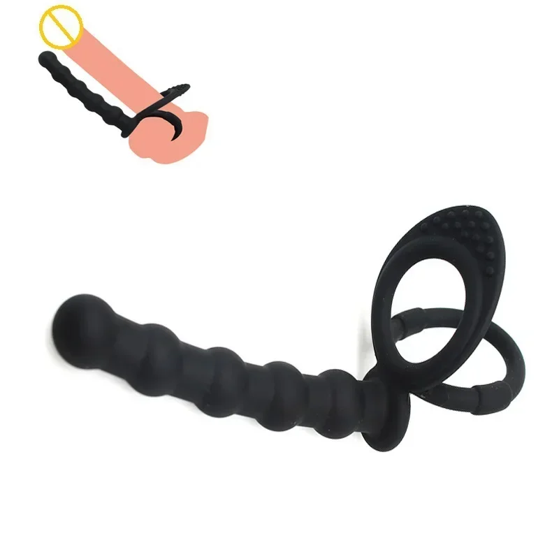 Plug anal en silicone double pénétration pour couples, gode, vibromasseur de pénis, jouets sexuels, stimulateur de vagin, mastjaune, plug anal, sex-shop