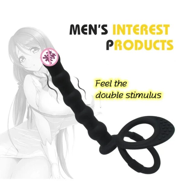 Plug anal en silicone double pénétration pour couples, gode, vibromasseur de pénis, jouets sexuels, stimulateur de vagin, mastjaune, plug anal, sex-shop – Image 5