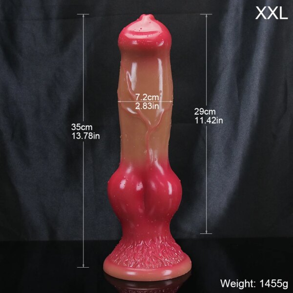Gode animal super réaliste pour adultes, pénis de chien doux, énorme gros cheval, phallus avec ventouse, jouets sexuels anaux pour lesbiennes, bite vaginale – Image 3