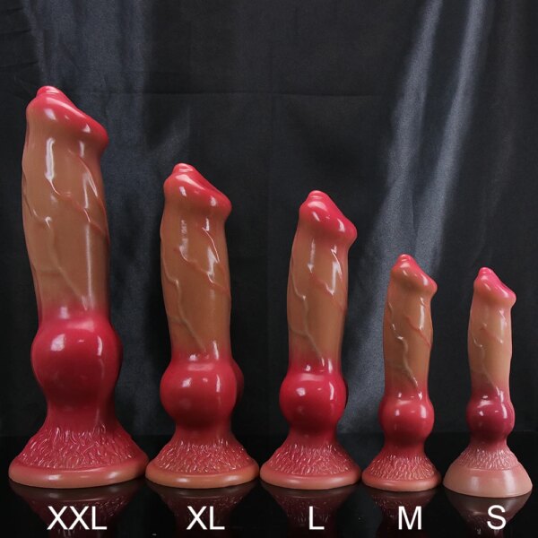 Gode animal super réaliste pour adultes, pénis de chien doux, énorme gros cheval, phallus avec ventouse, jouets sexuels anaux pour lesbiennes, bite vaginale – Image 2