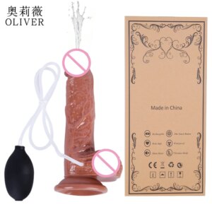 SLaura-Gode éjaculant pour femme, vaporisateur d'eau injuste, silicone avec ventouse, pénis, point G, vagin, jouets sexuels pour adultes, grosse bite