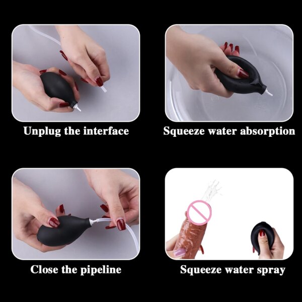 SLaura-Gode éjaculant pour femme, vaporisateur d'eau injuste, silicone avec ventouse, pénis, point G, vagin, jouets sexuels pour adultes, grosse bite – Image 2