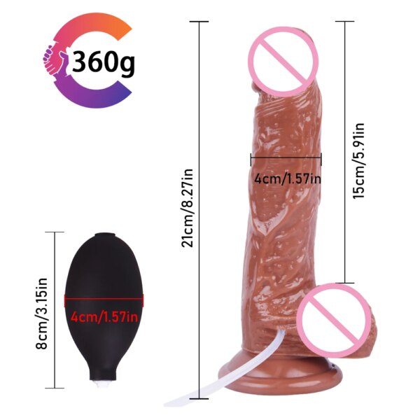 SLaura-Gode éjaculant pour femme, vaporisateur d'eau injuste, silicone avec ventouse, pénis, point G, vagin, jouets sexuels pour adultes, grosse bite – Image 4