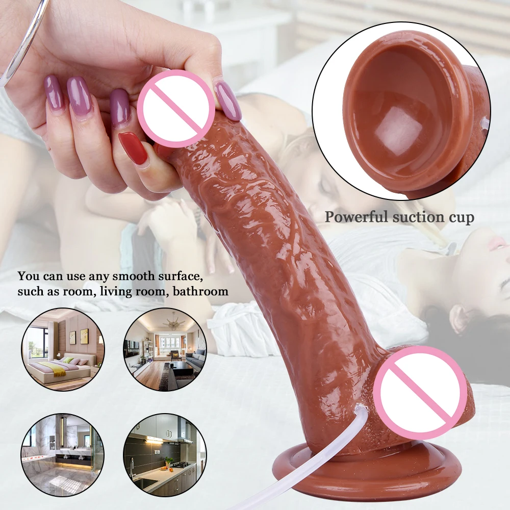 SLaura-Gode éjaculant pour femme, vaporisateur d'eau injuste, silicone avec ventouse, pénis, point G, vagin, jouets sexuels pour adultes, grosse bite SLaura-Gode éjaculant pour femme, vaporisateur d'eau injuste, silicone avec ventouse, pénis, point G, vagin, jouets sexuels pour adultes, grosse bite