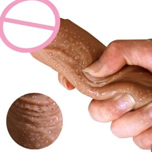 Pénis réaliste en silicone avec ventouse pour femme, énorme gode, jouets sexuels anaux lesbains, masturbation jaune, 7/8 po, adultes de 18 ans et plus