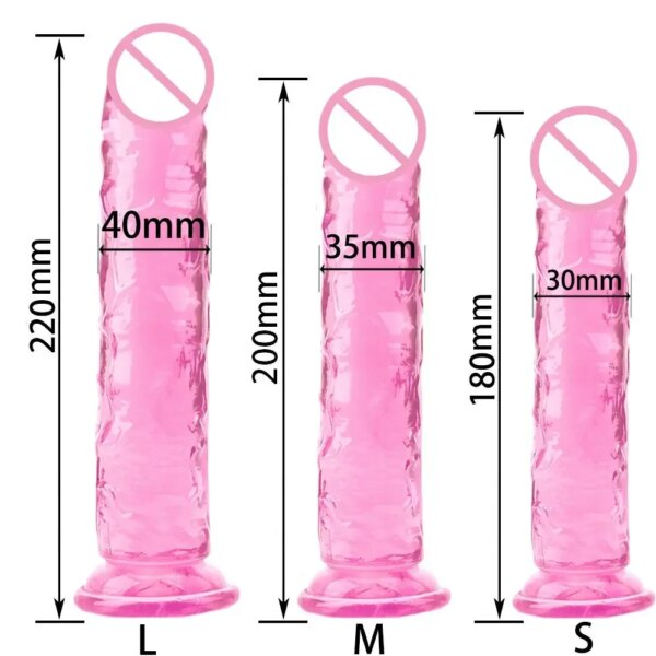 Godemichet Anal en Forme de Pénis Réaliste pour Femme, Jouet Sexuel, Gelée Douce, Bain, Ventouse, Point G, Orgasme, Adulte, 7.0 – Image 2