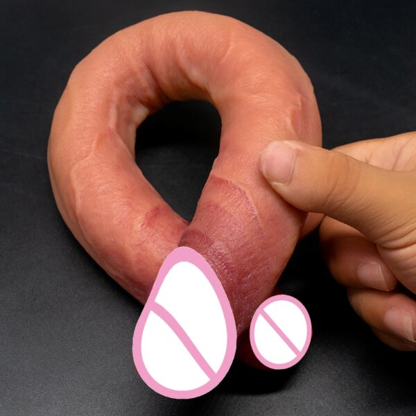 Gode long réaliste à double extrémité pour femme, pénis flexible, mastyljaune, jouets sexuels pour lesbiennes, 40cm de chair – Image 3