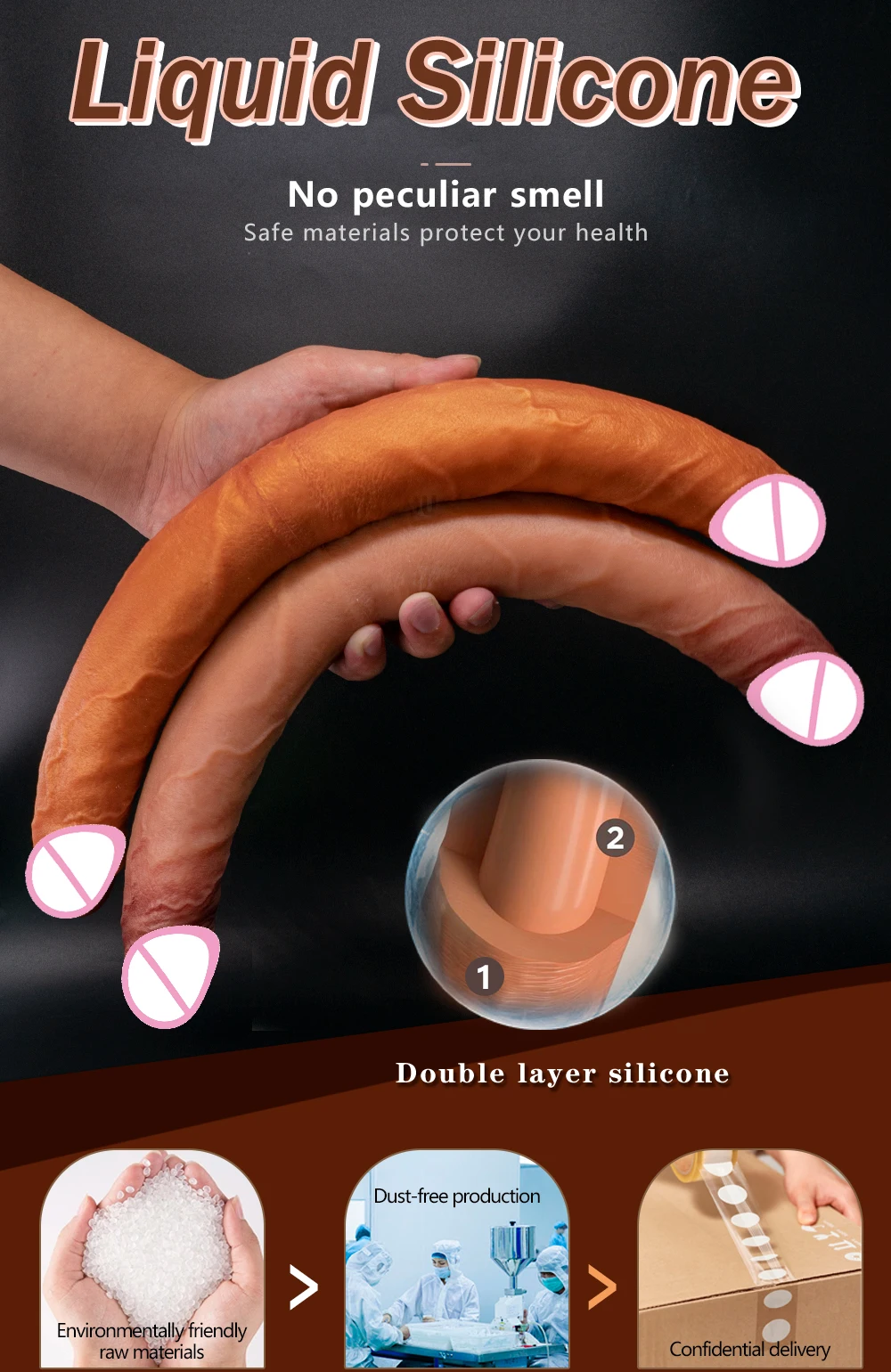 Gode long réaliste à double extrémité pour femme, pénis flexible, mastyljaune, jouets sexuels pour lesbiennes, 40cm de chair