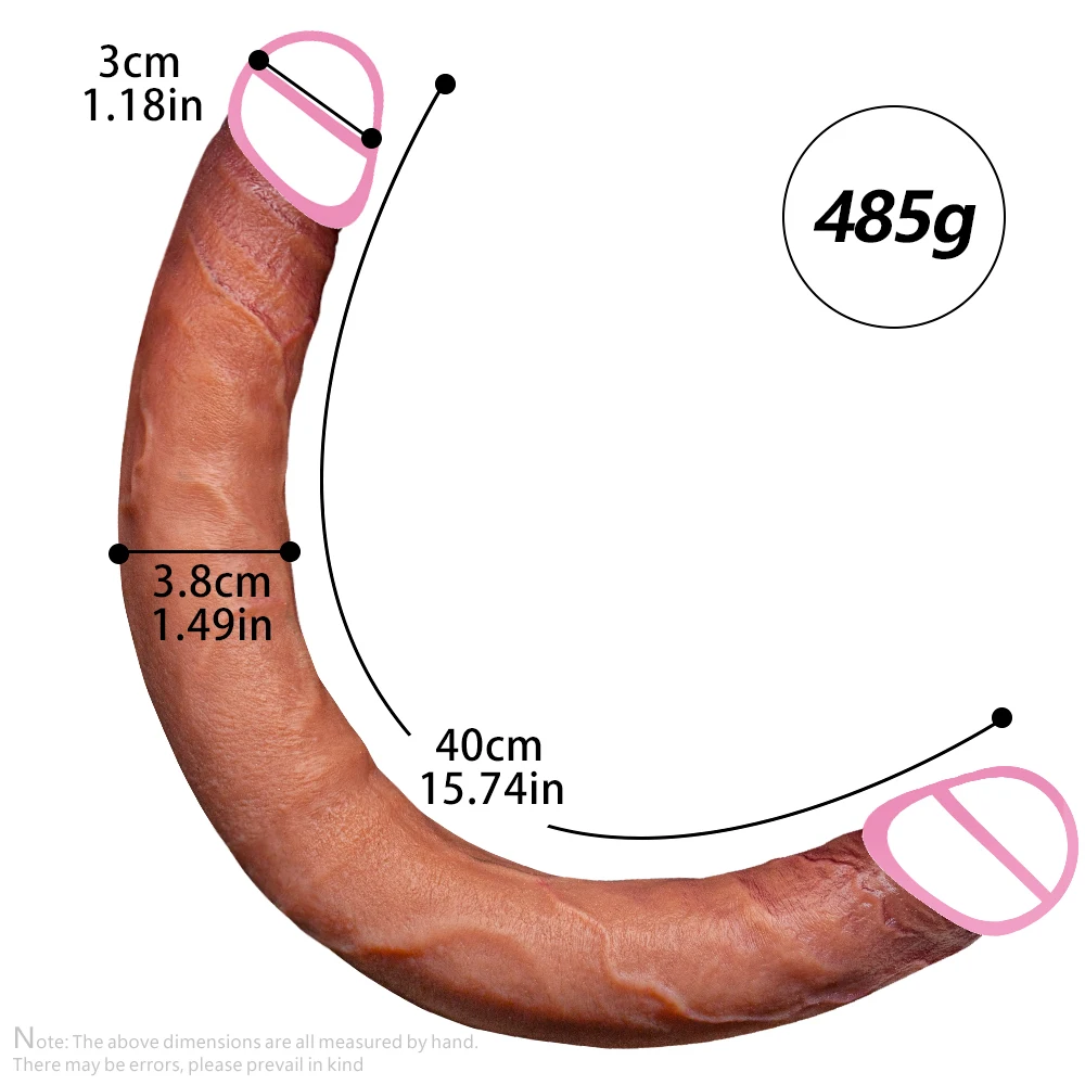Gode long réaliste à double extrémité pour femme, pénis flexible, mastyljaune, jouets sexuels pour lesbiennes, 40cm de chair