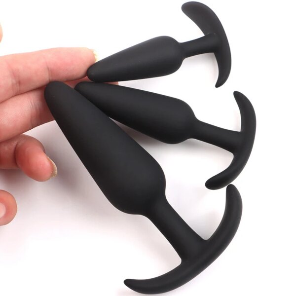 Gode anal en silicone sûr pour hommes et femmes, plug anal, bouchon sexy, 3 tailles différentes, jouets sexuels pour adultes, masseur d'entraînement, unisexe, 100% – Image 3