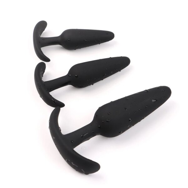 Gode anal en silicone sûr pour hommes et femmes, plug anal, bouchon sexy, 3 tailles différentes, jouets sexuels pour adultes, masseur d'entraînement, unisexe, 100% – Image 2