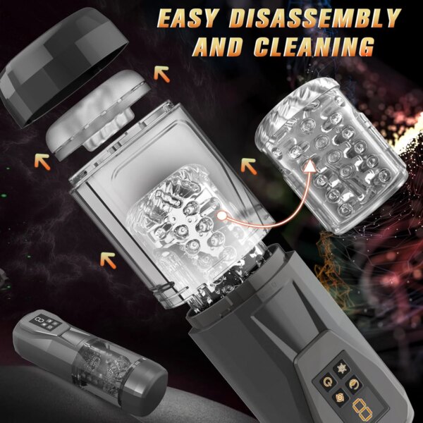 Vibromasseur automatique 3 en 1 pour hommes, vibromasseur rotatif, poussant et léchant, entraîneur de pénis masculin, jouets sexuels pour adultes, texturé en 3D – Image 5