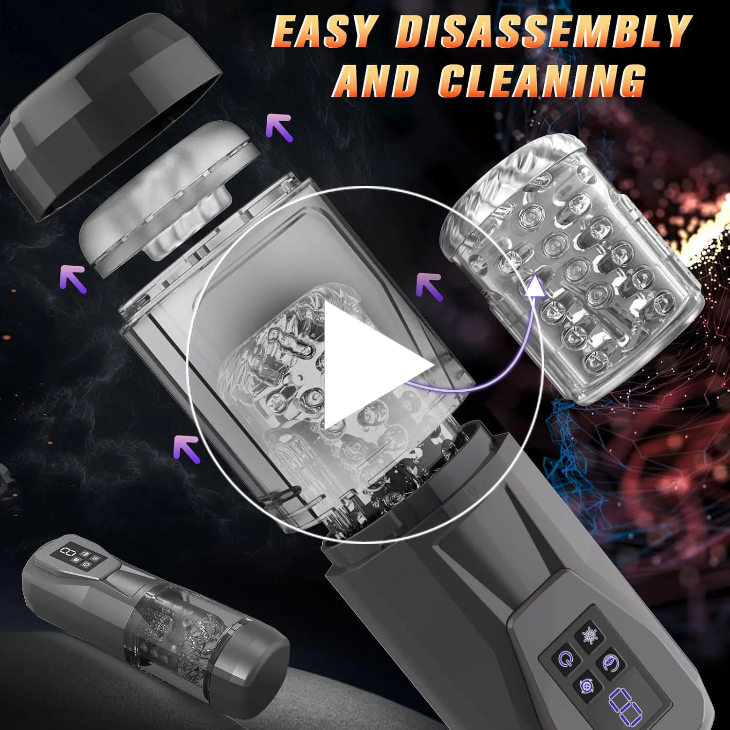 Vibromasseur automatique 3 en 1 pour hommes, vibromasseur rotatif, poussant et léchant, entraîneur de pénis masculin, jouets sexuels pour adultes, texturé en 3D