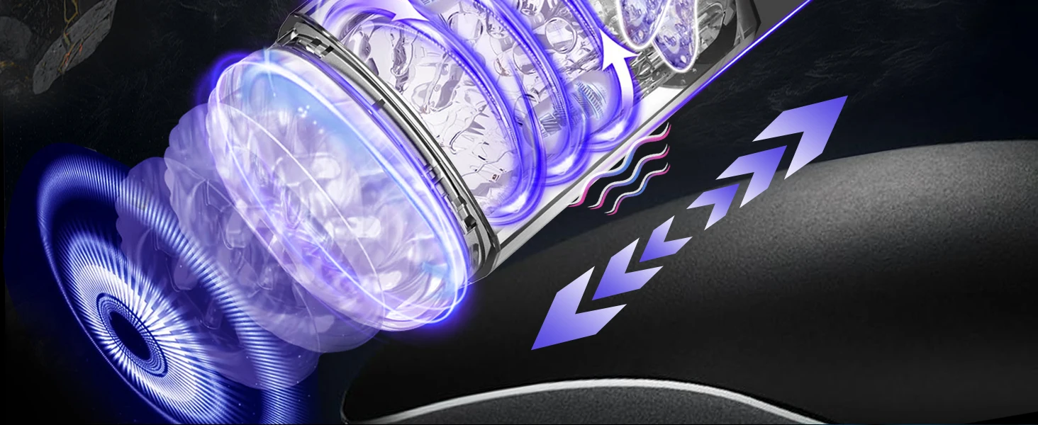 Vibromasseur automatique 3 en 1 pour hommes, vibromasseur rotatif, poussant et léchant, entraîneur de pénis masculin, jouets sexuels pour adultes, texturé en 3D