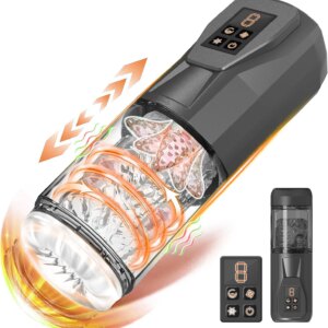 Vibromasseur automatique 3 en 1 pour hommes, vibromasseur rotatif, poussant et léchant, entraîneur de pénis masculin, jouets sexuels pour adultes, texturé en 3D