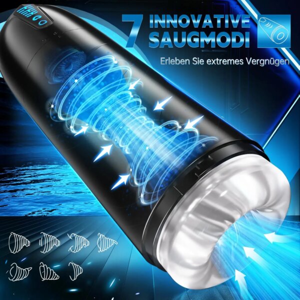 Vibromasseur électrique 3D réaliste pour homme, tasse de masturbation masculine, vibrateur de fellation, ventouse de succion de vagin, chatte de poche, jouets sexuels – Image 2