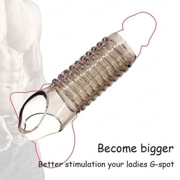 Anneau pénien pour hommes, agrandisseur de pénis, manchon d'agrandisseur, produits pour couples adultes, retard d'éjaculation, sangle sur magasin de sexe, produits sexy, jouets sexuels – Image 3