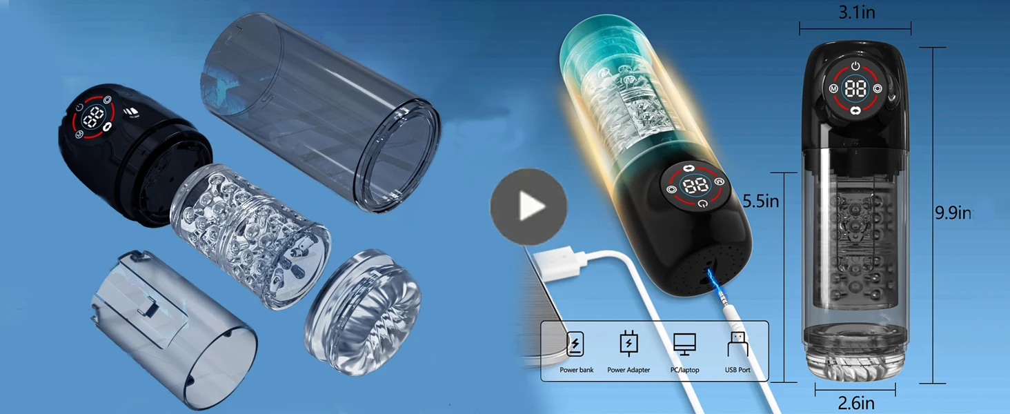 Pompe à pénis à rotation automatique LCD pour hommes, masturbateur masculin, succion, léchage, 6s, pompe à pénis sous vide, eau, SPA, vraie poche, chatte, jouets sexuels, 18, nouveau