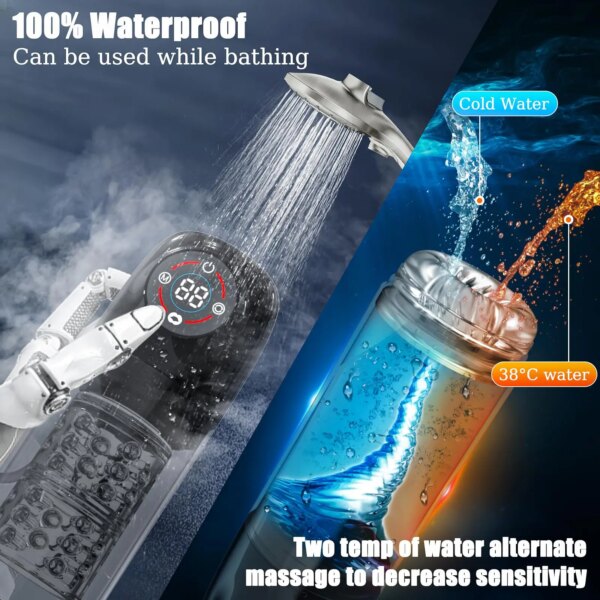 Pompe à pénis à rotation automatique LCD pour hommes, masturbateur masculin, succion, léchage, 6s, pompe à pénis sous vide, eau, SPA, vraie poche, chatte, jouets sexuels, 18, nouveau – Image 6