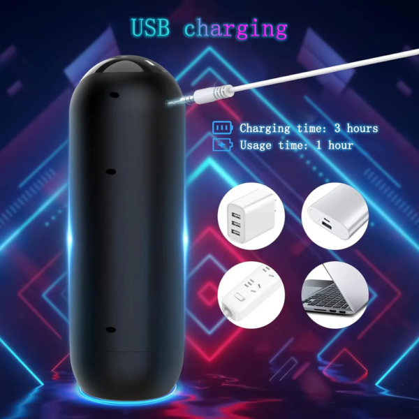 Vibration de mastyljaune pour hommes, ventouse de poussée, vrai sexe Chevvaginal, jouets sexuels de tasse, produits pour adultes, 3 en 1 – Image 6