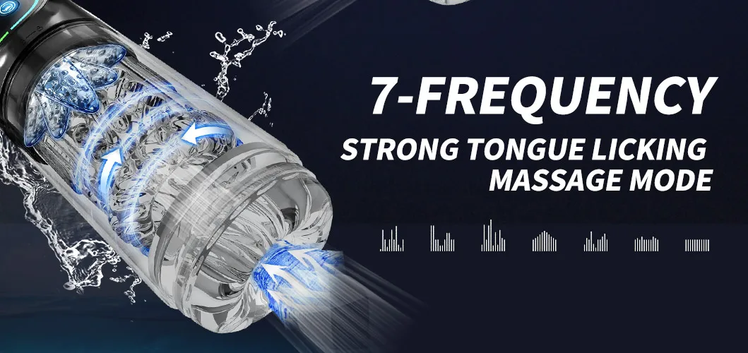 Tasse automatique de masturbateur masculin de LED, pipe de chatte de poche, jouets sexuels Stroker pour hommes, 7 modes de poussée de léchage rotatifs de succion, IPX7