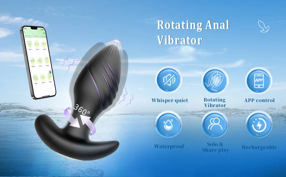 Vibromasseur anal en silicone avec télécommande, plugue rotatif, masseur de prostate, godemichet anal, dilatateur, jouets sexuels pour femmes et hommes, 360