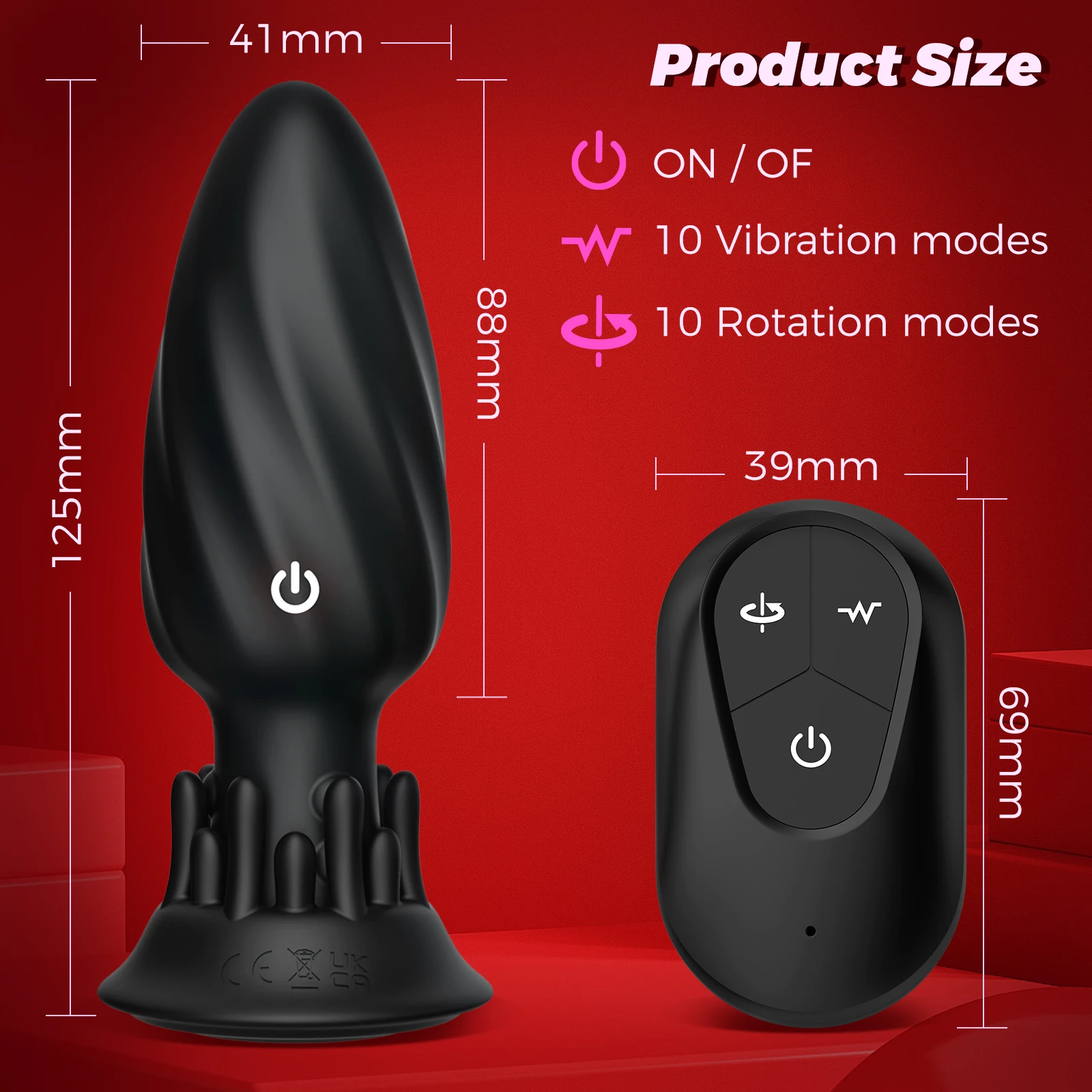 Vibromasseur anal en silicone avec télécommande, plugue rotatif, masseur de prostate, godemichet anal, dilatateur, jouets sexuels pour femmes et hommes, 360